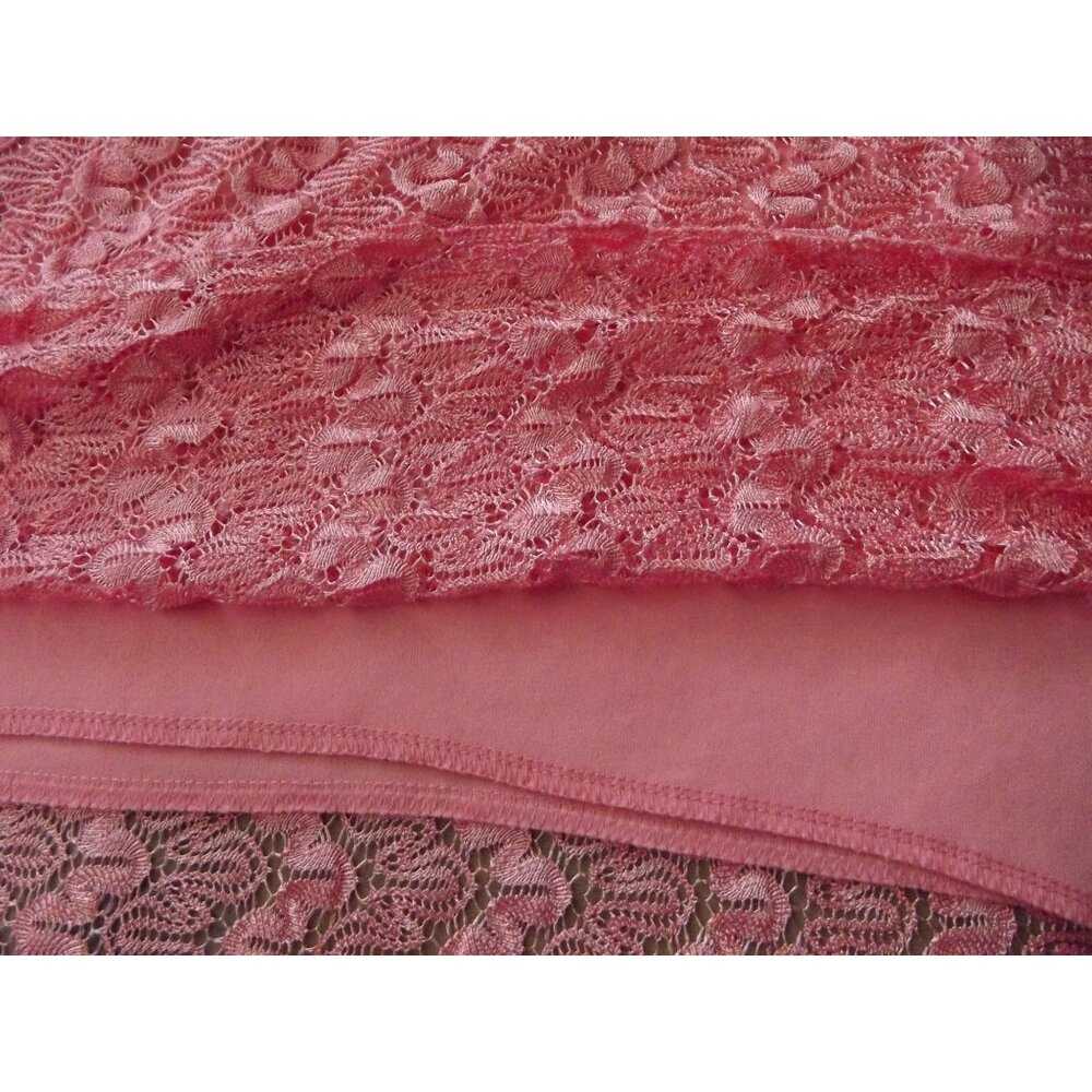 Pleasant Shade Tunic Blouse Womens size XL Coral long lace asymmetric shark bite - Picture 8 of 12